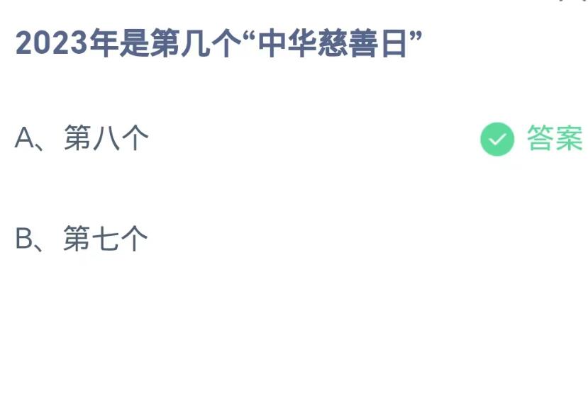 蚂蚁庄园9月6日：2023年是第几个中华慈善日[图2]