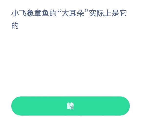 蚂蚁森林神奇海洋10月7日：小飞象章鱼的大耳朵实际上是它的[图2]