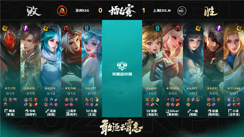 2024KPL年度总决赛10月17日赛事 上海EDG.M对决苏州KSG以3比1取胜[图1]
