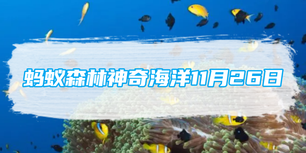 蚂蚁森林神奇海洋11月26日：生活在海洋中的玻璃海绵经常与哪种动物共生[图1]