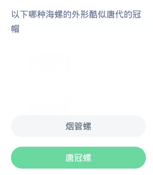 蚂蚁森林神奇海洋12月3日：以下哪种海螺的外形酷似唐代的冠帽[图2]