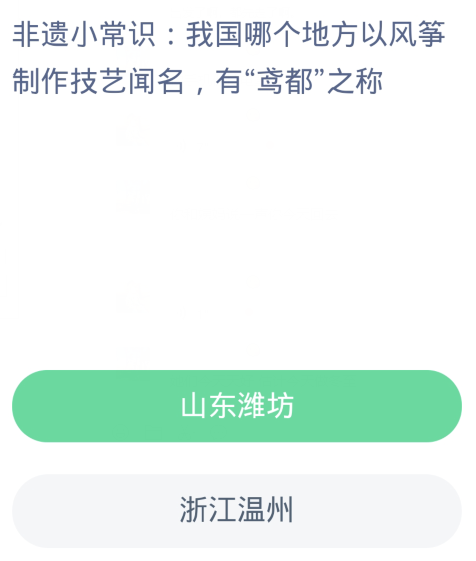 蚂蚁新村每日一题12.20：我国哪个地方以风筝制作技艺闻名有鸢都之称[图2]